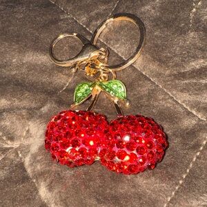 Sparkling Red Cherry Brooch